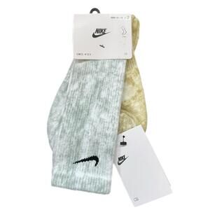 NIKE NEW Everyday Plus Dry Fit Cushioned Tie-Dye Crew Socks 2-Pack - XL